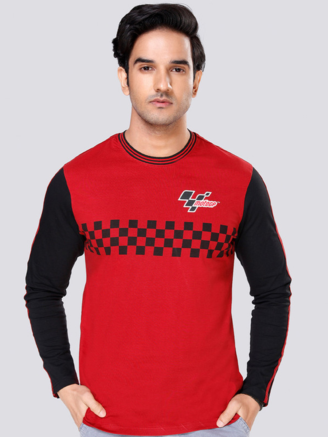MotoGP Men Red Printed Round Neck Full Sleeve T-Shirt  (1)