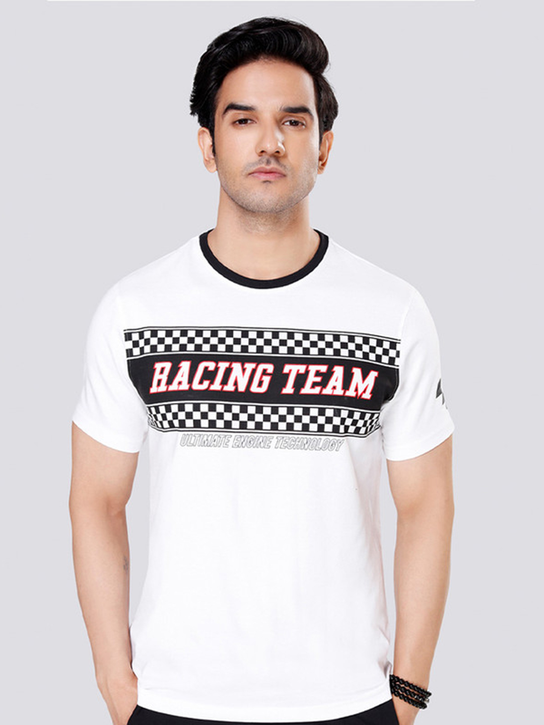MotoGP Men White Black Printed Round Neck Full Sleeve T-Shirt  (1)