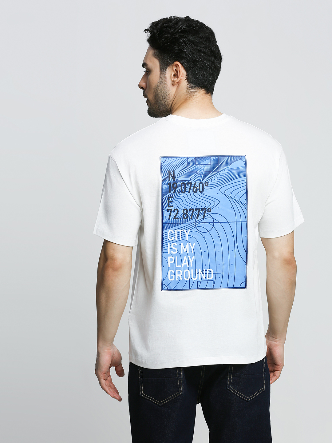 Mumbai City FC Men Amchi Mumbai White Oversized Cotton Round Neck T-shirt (4)