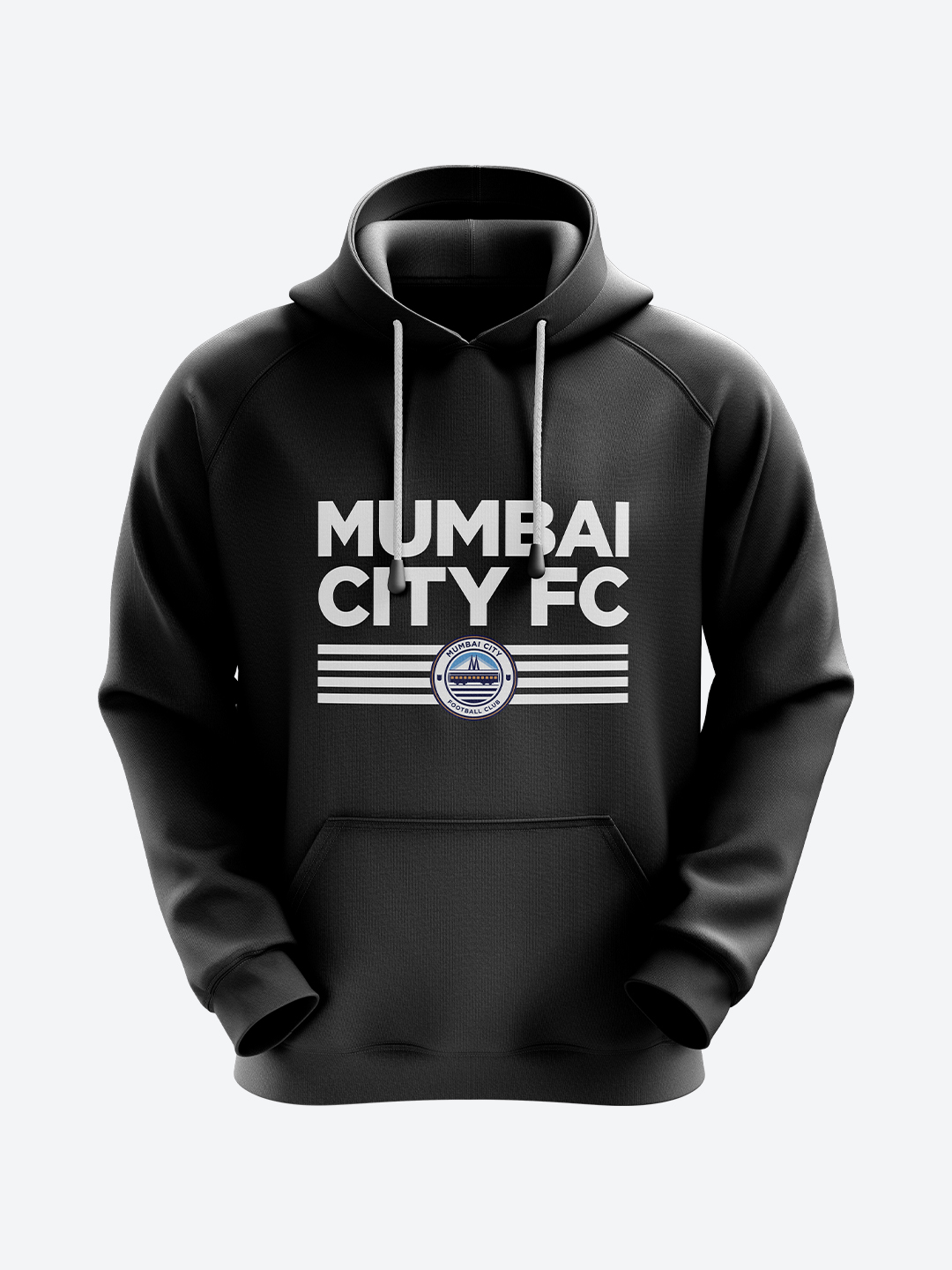 Mumbai City FC Men Black Printed Long Sleeves Hooded Sweatshirt (1)