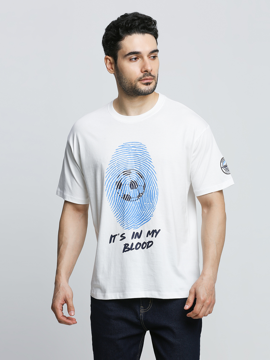 Mumbai City FC Men Football Its in My Blood Oversized Cotton Round Neck T-shirt