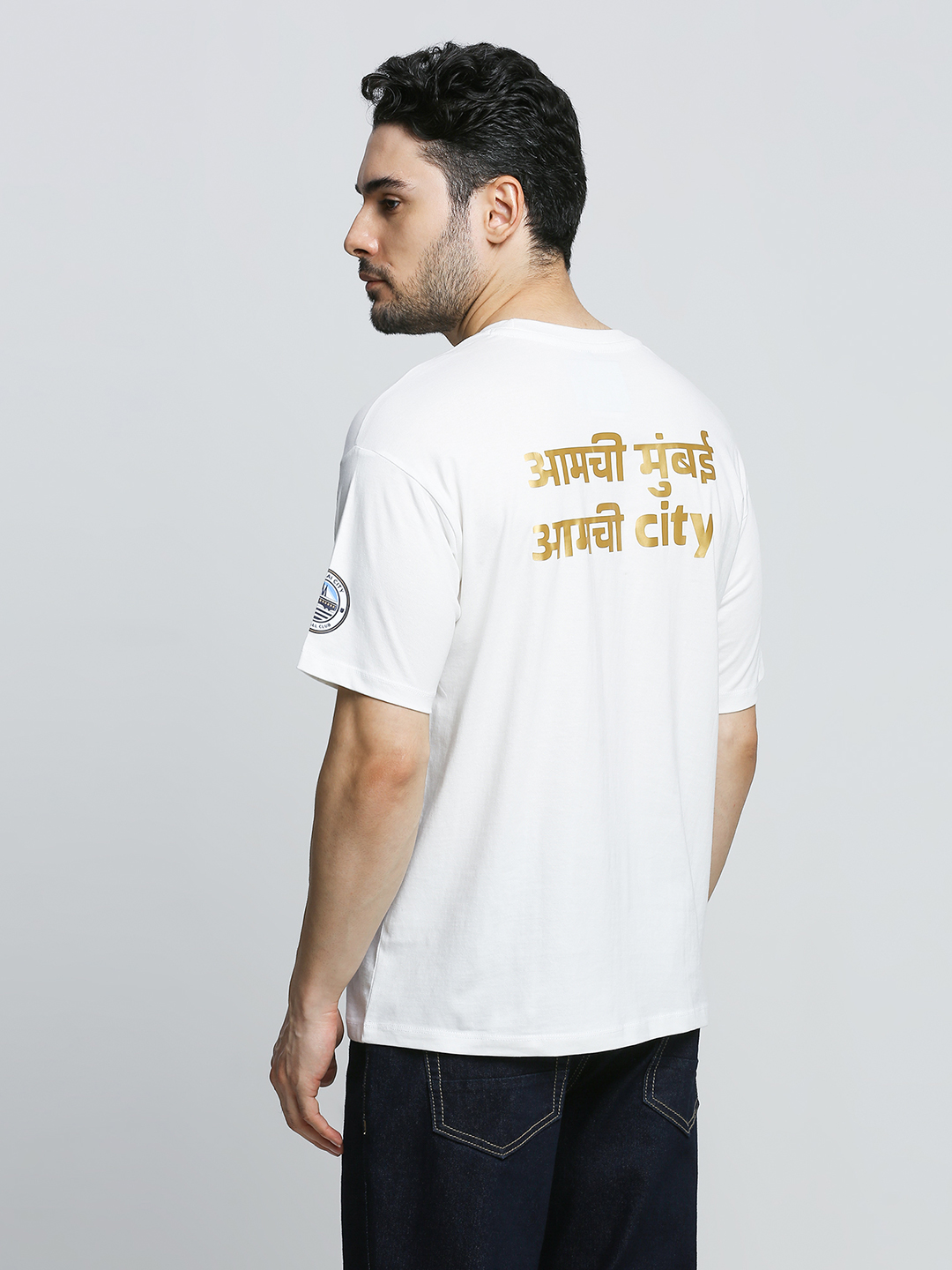 Mumbai City FC Men Football Its in My Blood Oversized Cotton Round Neck T-shirt (3)