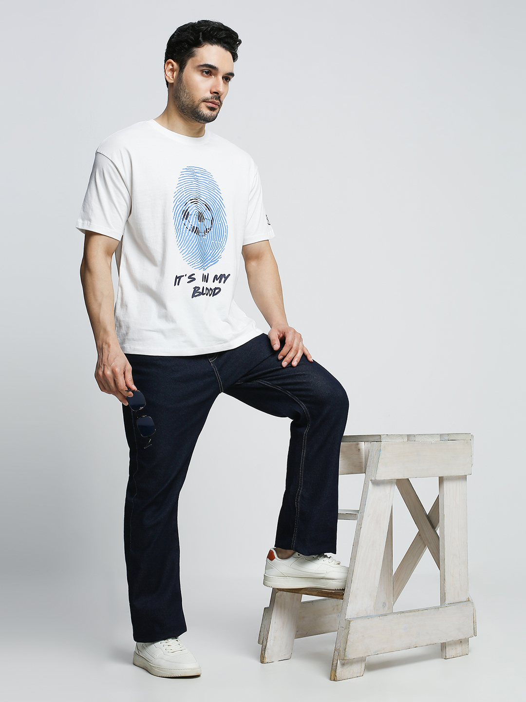 Mumbai City FC Men Football Its in My Blood Oversized Cotton Round Neck T-shirt (5)