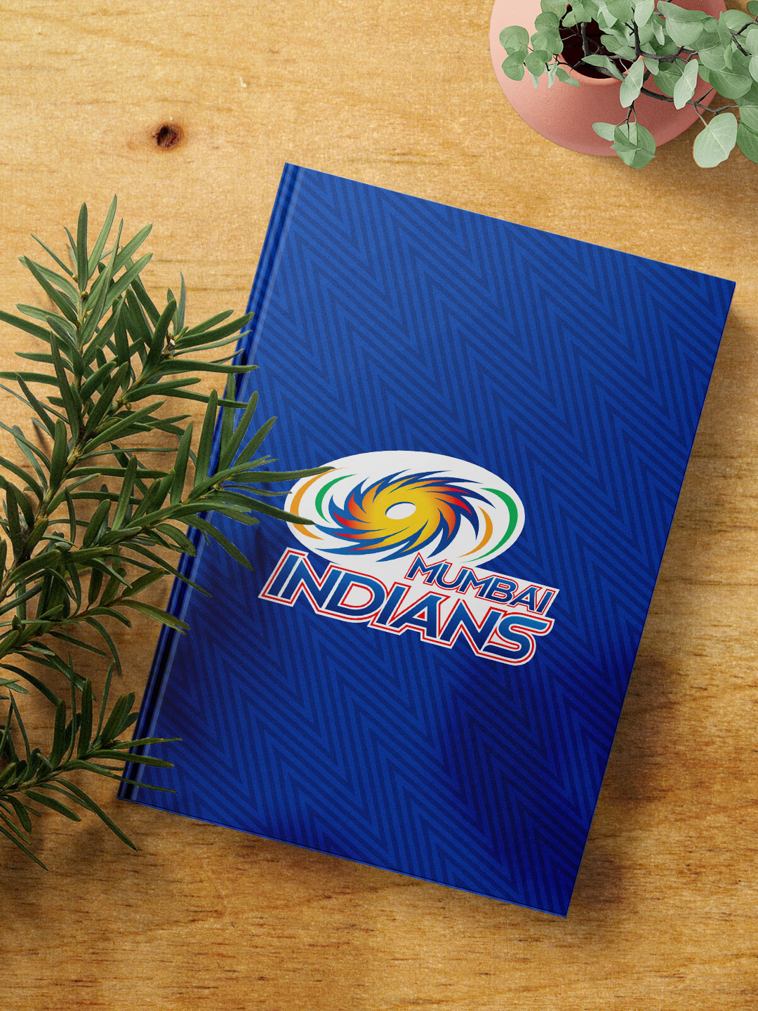 Mumbai Indians Blue and White Logo Printed Hardbound Cover A5 Ruled 100 Pages Diaries - (Pack of 1) (4)