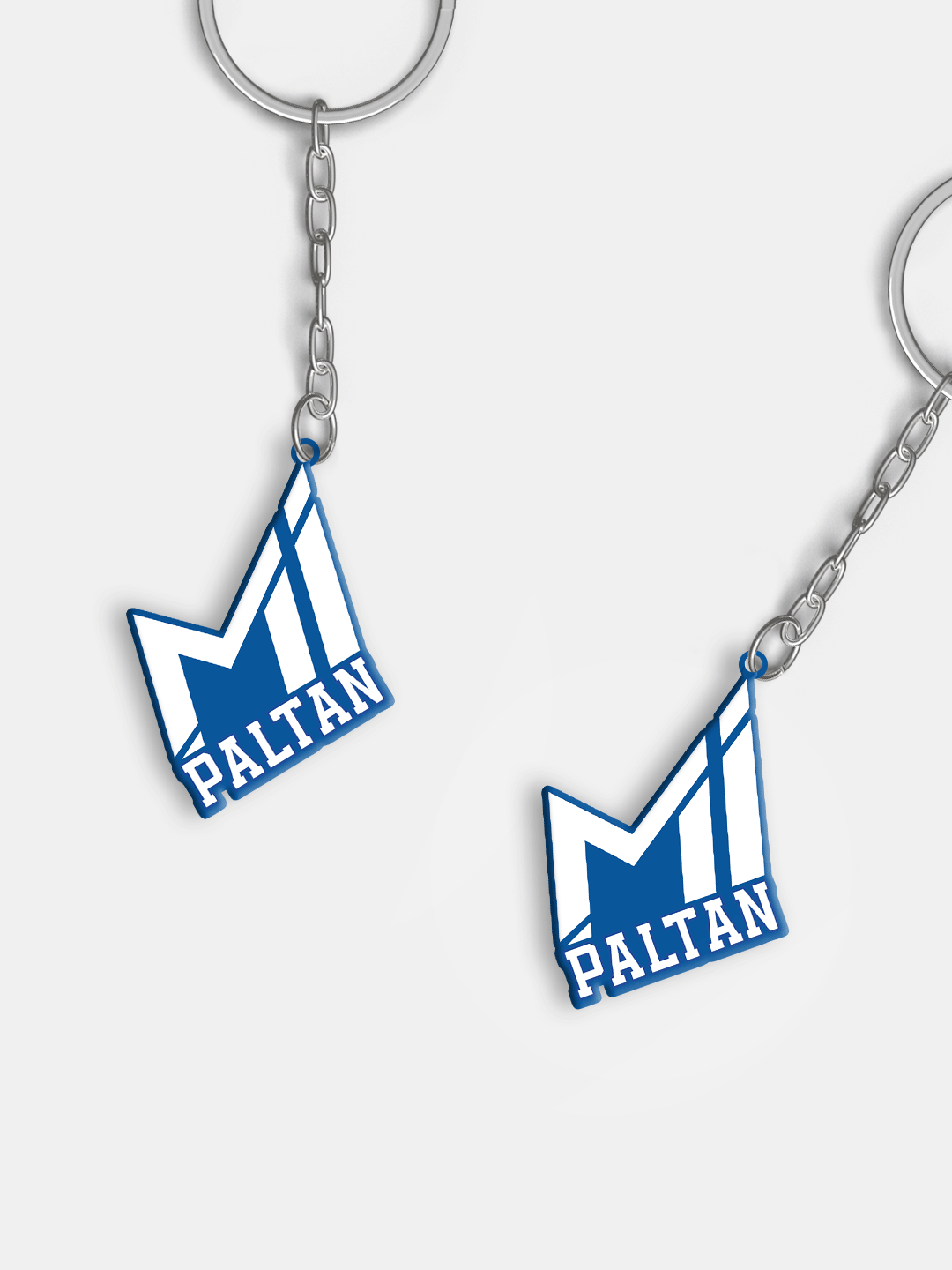 Mumbai Indians Blue and White Printed MI Paltan Metal Keychain - (Pack of 1) (3)