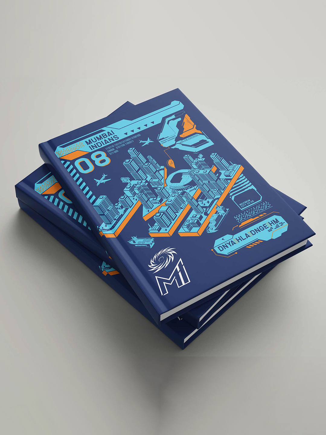 Mumbai Indians Hardbound Cover, A5 Ruled 100 Pages, Easy to Carry, Notebook for Home, Office, Travel Diary - Pack of 1 ( (2)