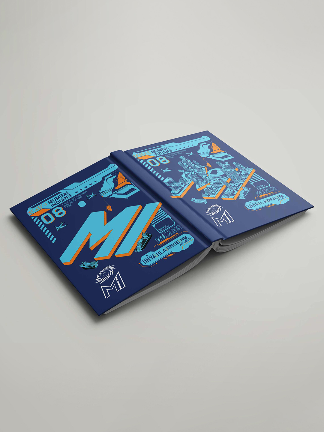 Mumbai Indians Hardbound Cover, A5 Ruled 100 Pages, Easy to Carry, Notebook for Home, Office, Travel Diary - Pack of 1 ( (4)