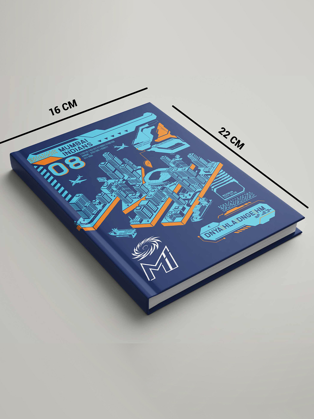 Mumbai Indians Hardbound Cover, A5 Ruled 100 Pages, Easy to Carry, Notebook for Home, Office, Travel Diary - Pack of 1 ( (5)
