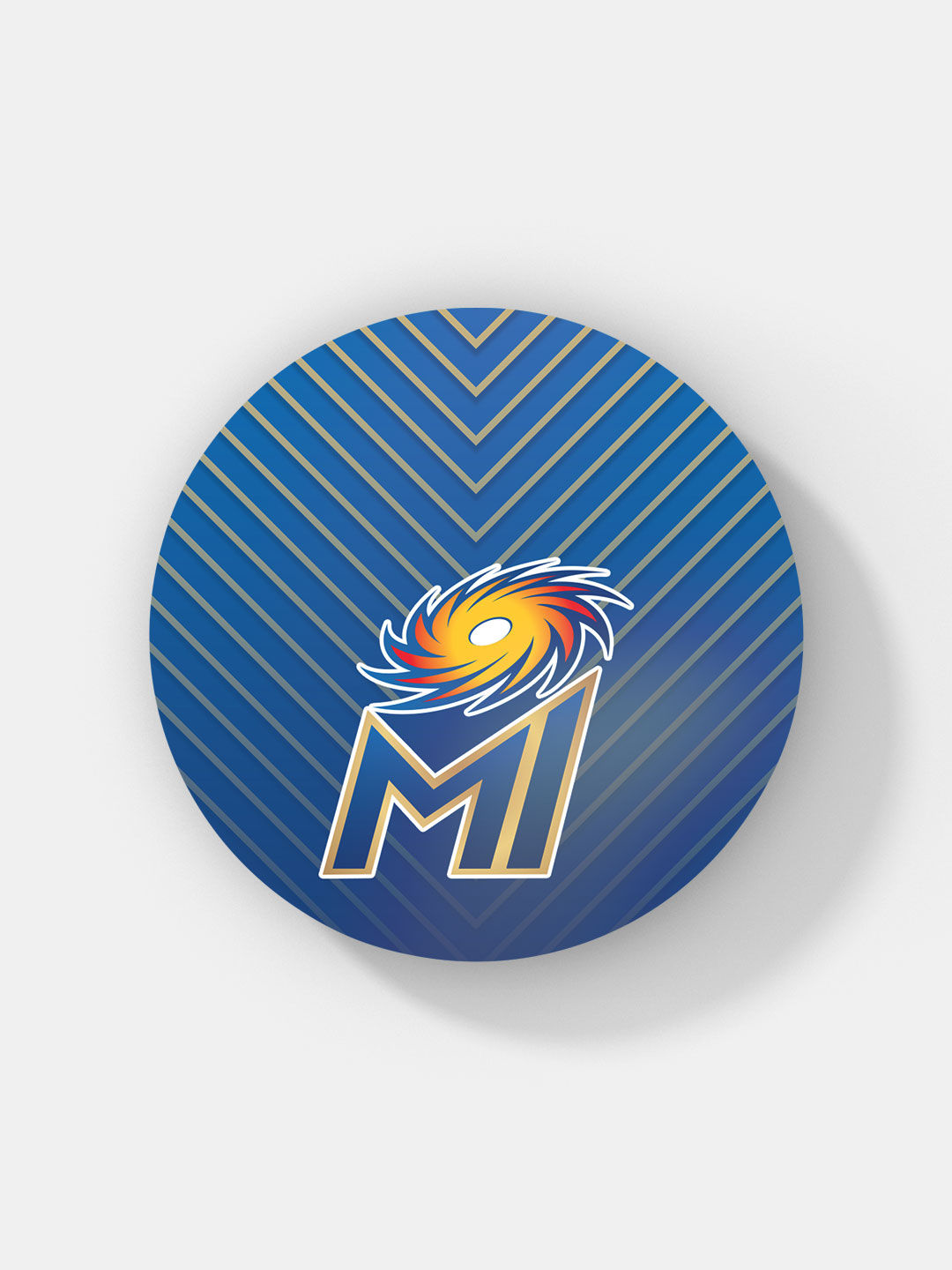 Mumbai Indians Blue and Yellow Printed MI Emblem Circular Rubber Coasters - Set of 4 (1)