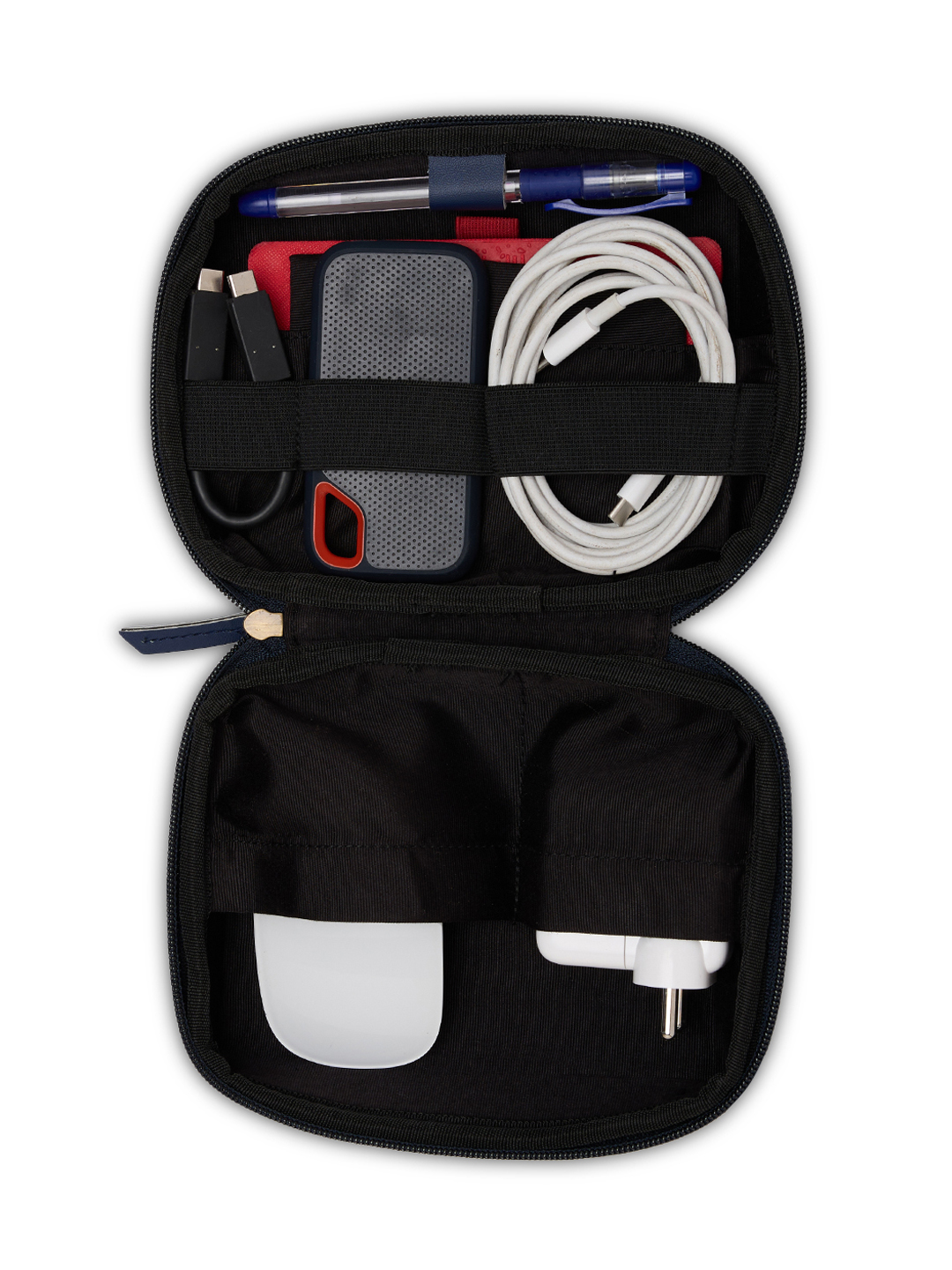 Mumbai Indians Portable Electronics Accessories and Gadget Organizer Bag with Multi Compartments (Blue) (2)