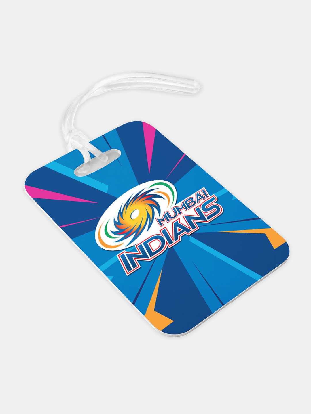 Mumbai Indians Blue Logo Printed Plastic Luggage Bag Tags with lanyard - Pack of 1 (1)