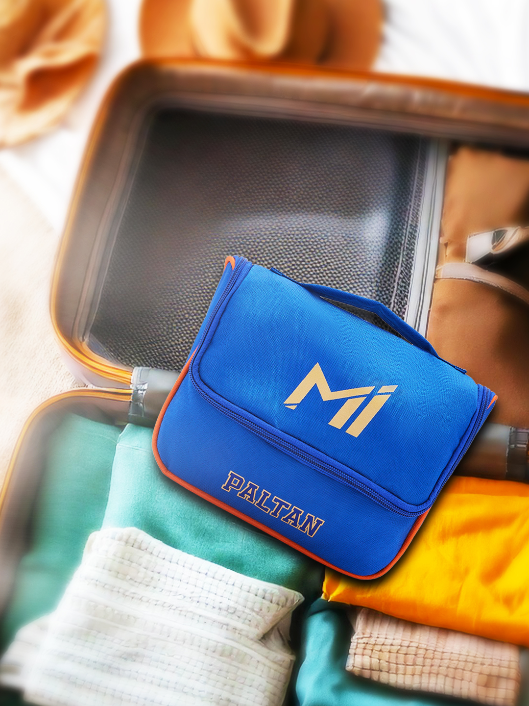 Mumbai Indians Travel Organizer For Shaving Kit and Cosmetics Toiletry Kit Bag with Large Storage Compartments (Blue) (8)