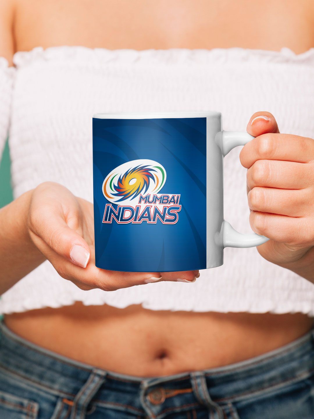Mumbai Indians Blue Printed MI Meri Jaan Ceramic Glossy Coffee Mug 325 ml - Pack of 1 (2)