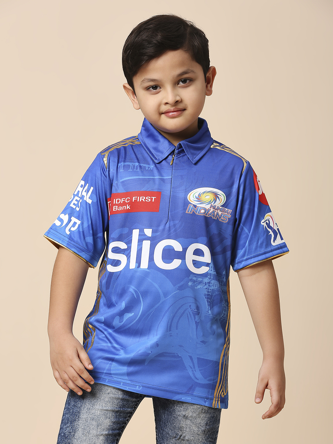 Mumbai Indians Boys Official Match Jersey 2023 - Customised (3)