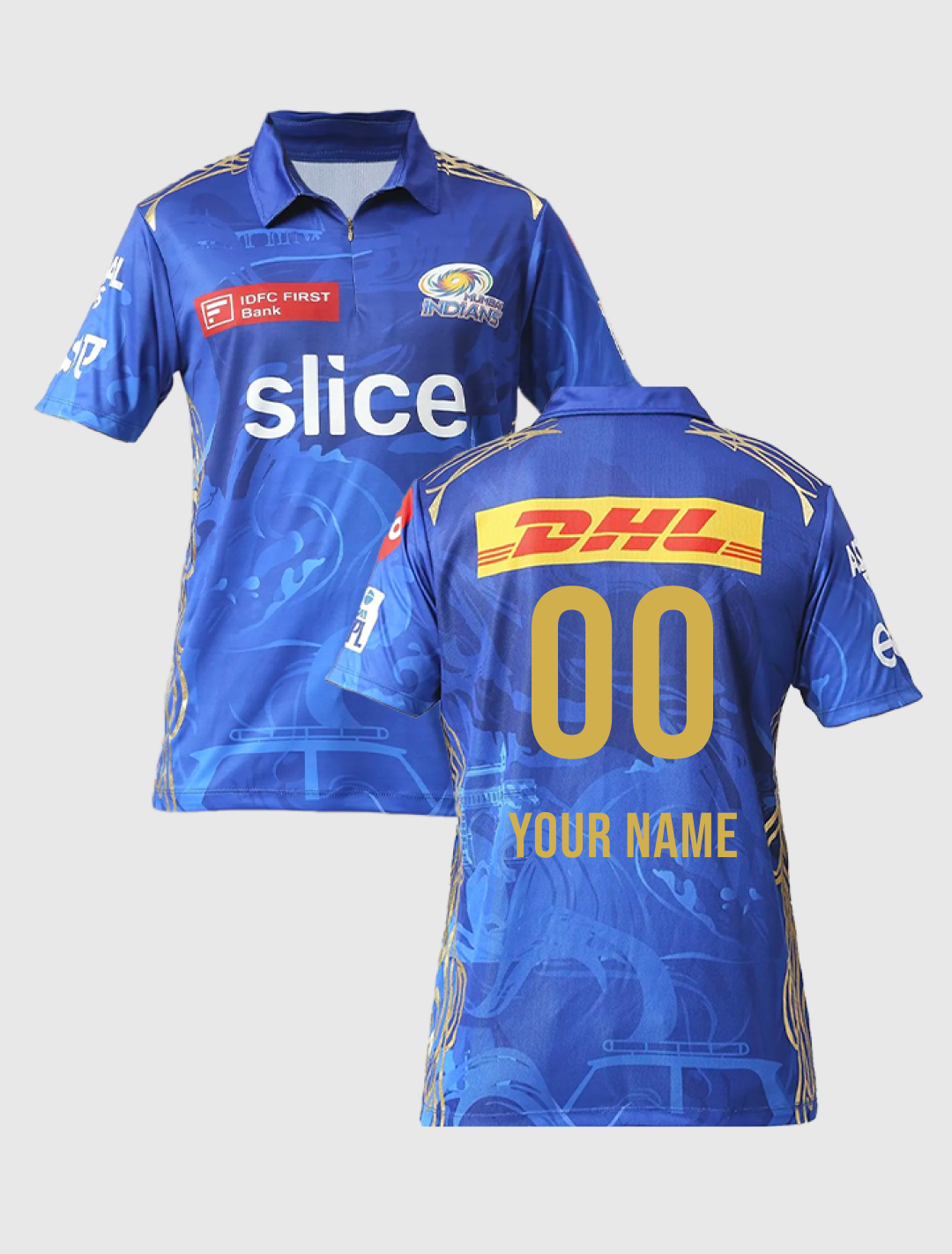 Mumbai Indians Boys Official Match Jersey 2023 - Customised (2)