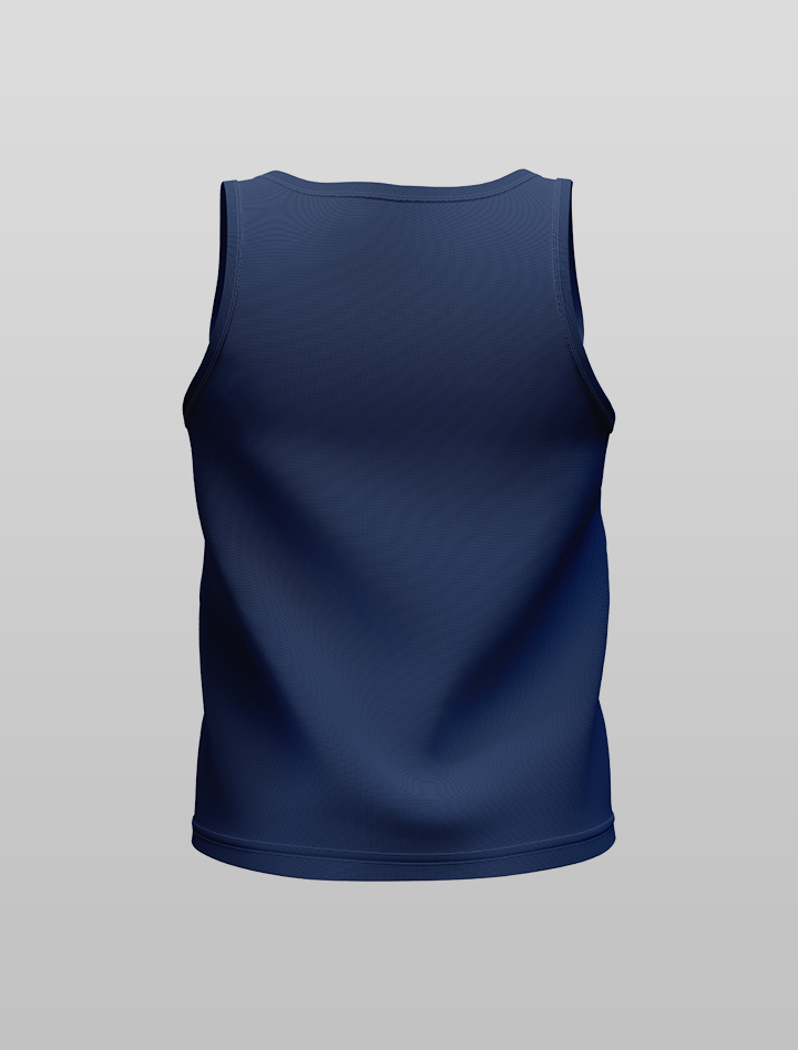 Mumbai Indians Boys White and Navy Blue All Over Print Sleeveless Round Neck Sports Vest (2)