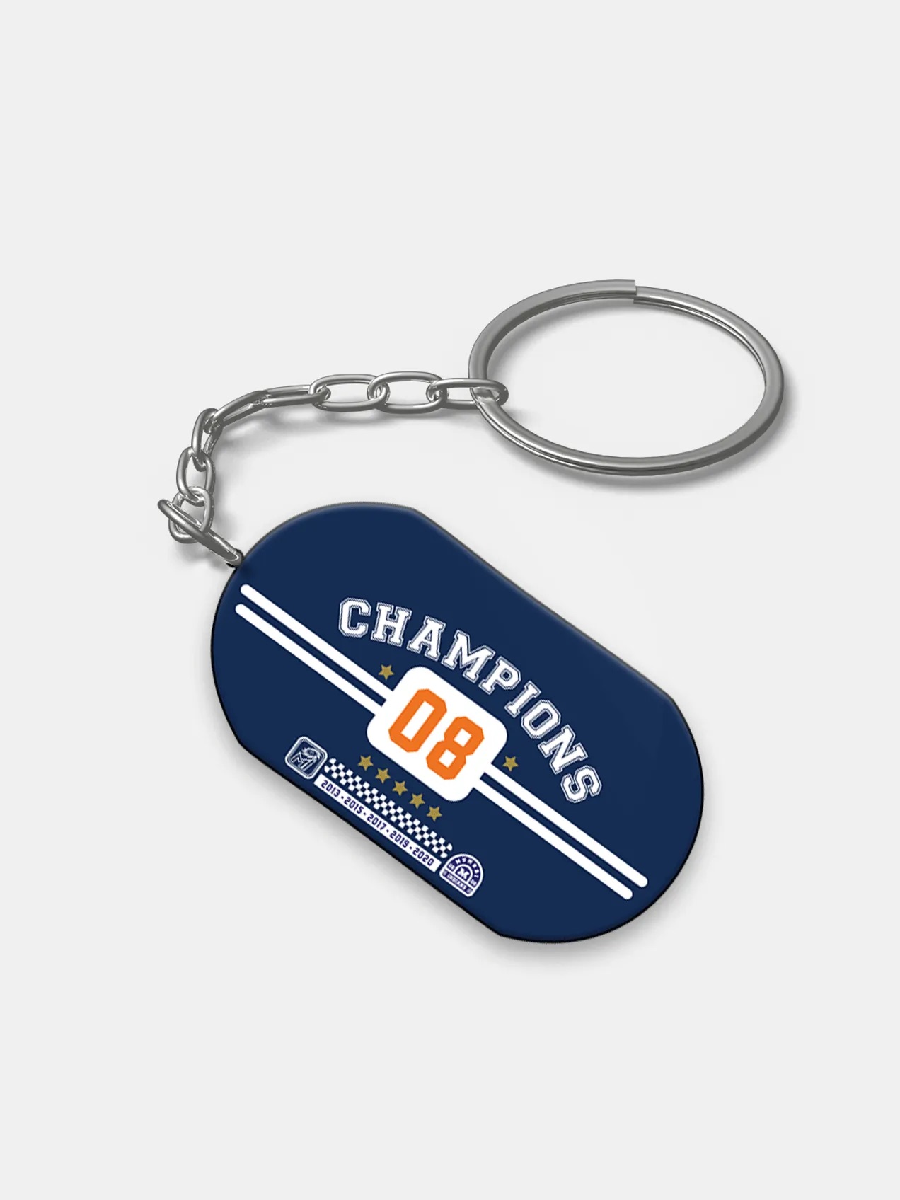 Mumbai Indians Combo Pack - Men Blue Polyester T-Shirt and Keychain (5)