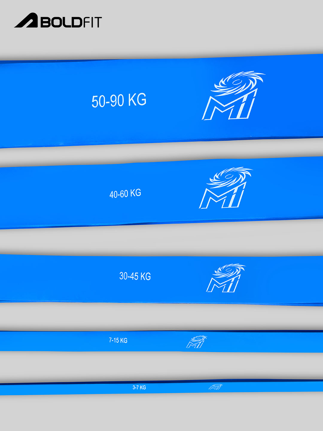 Mumbai Indians Heavy Resistance Band for Workout Toning Resistance Band - Blue(40 to 60 Kg) by Boldfit (5)