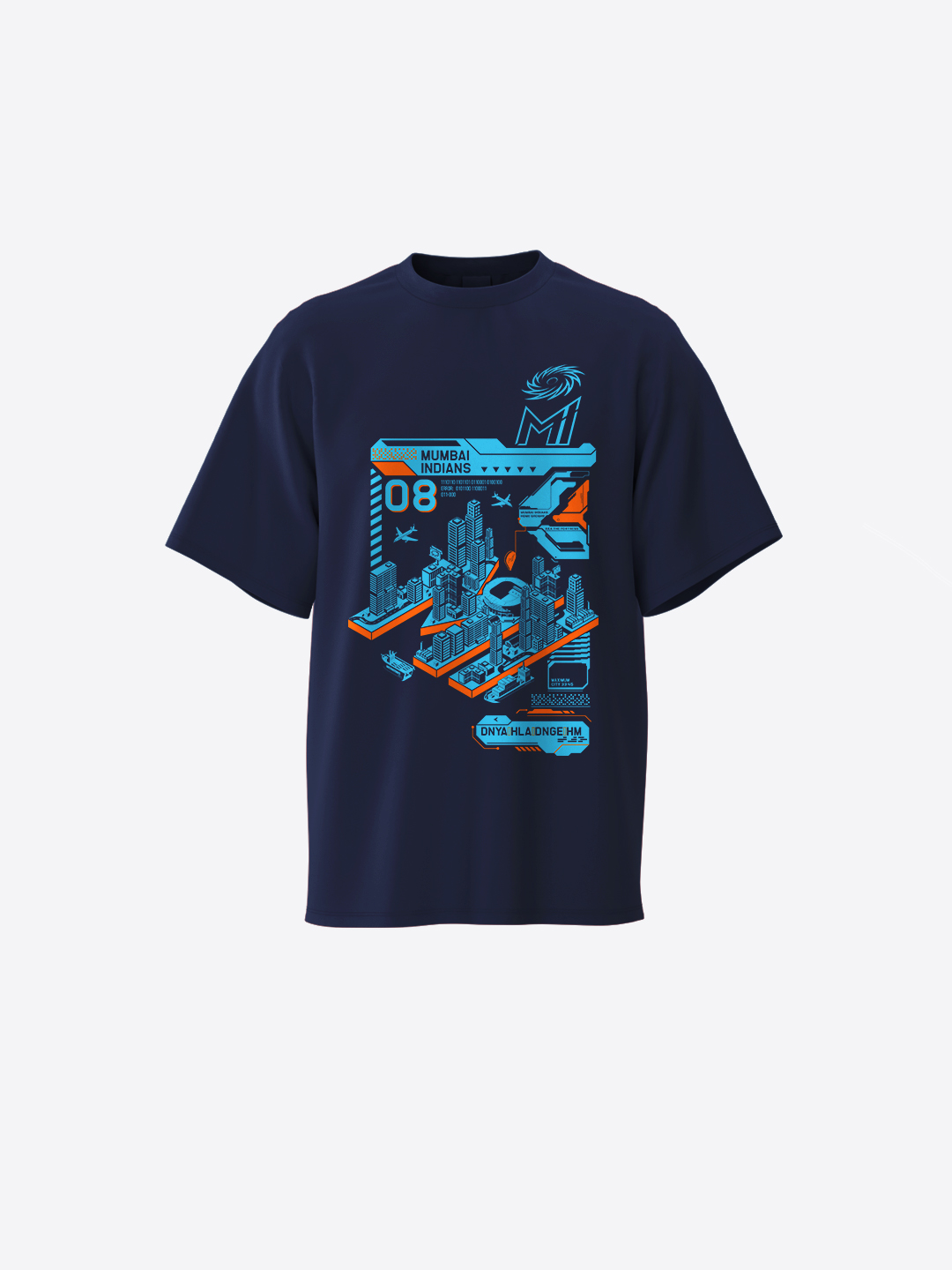 Kids Boys Navy Blue Graphic Printed Half Sleeves Round Neck Cotton Oversized T-Shirt