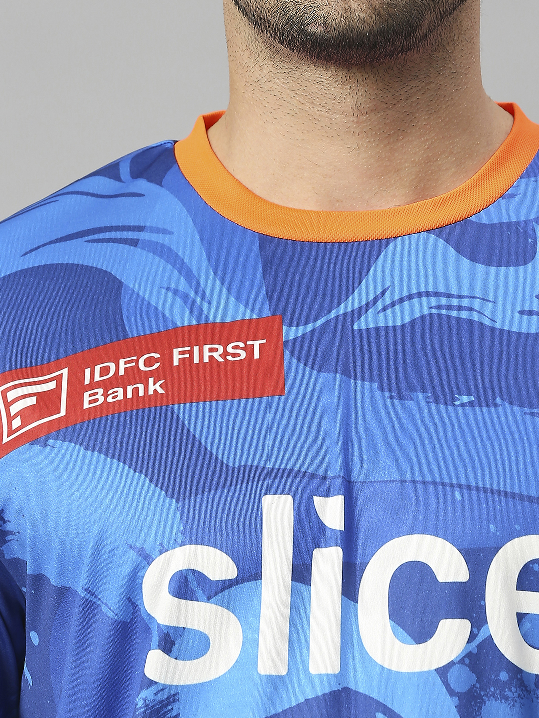Mumbai Indians Men Blue All Over Print Half Sleeves Round Neck Official Training 2023 T-Shirt (4)