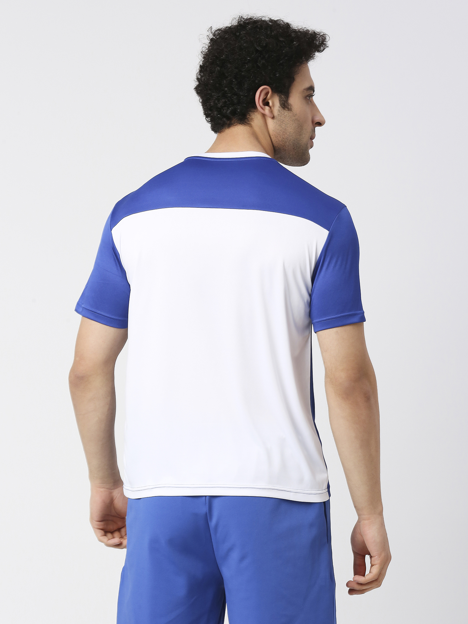Mumbai Indians Men Blue and White Colourblocked Half Sleeves Round Neck Polyester Fan T-Shirt (4)