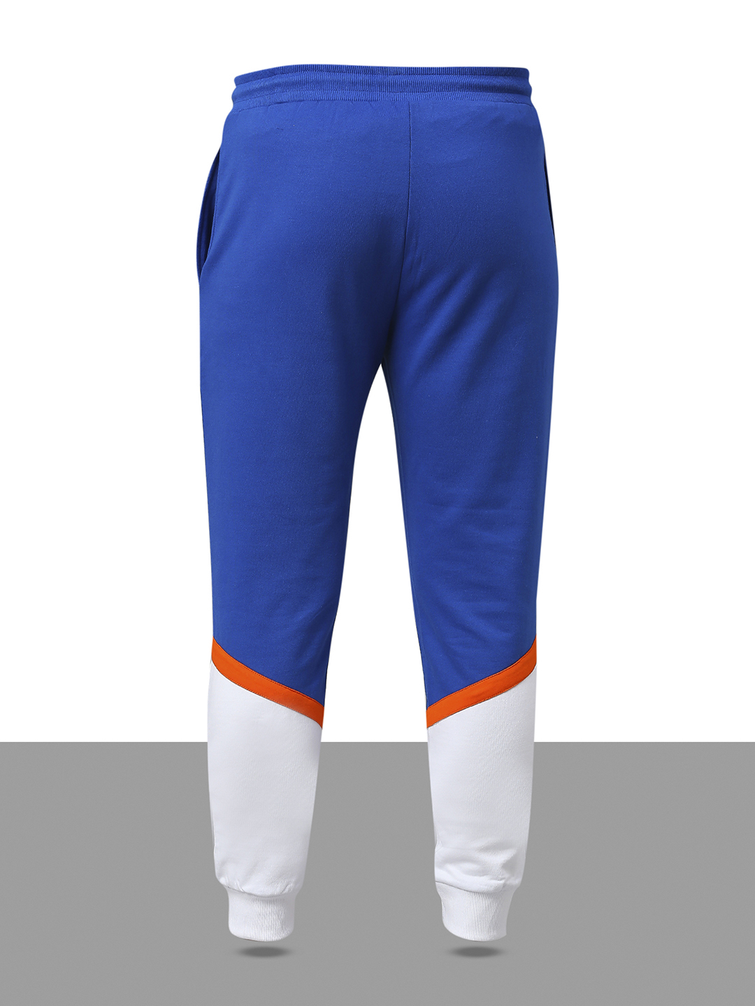 Mumbai Indians Men Blue and White Colourblocked Mid-Rise Regular Fit Cotton Training Joggers (8)