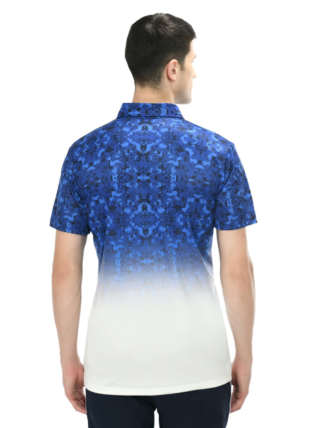 Mumbai Indians Men Blue and White Printed Half Sleeves Polo Collar Polyester T-Shirt (2)
