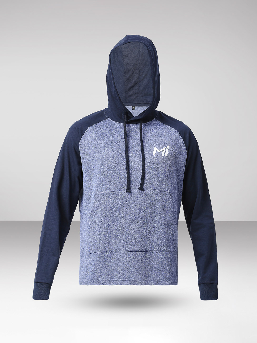Mumbai Indians Men Blue Colourblocked Full Sleeves Hooded Pullover Sweatshirt (2)