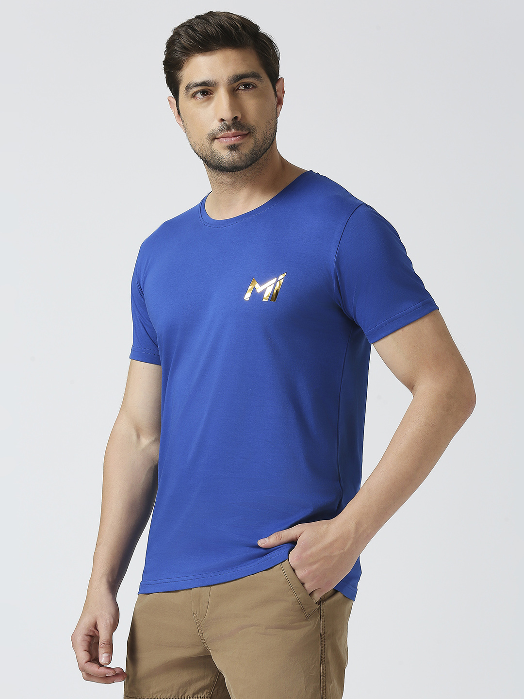 Mumbai Indians Men Blue Graphic Printed Half Sleeves Round Neck Cotton T-Shirt (3)