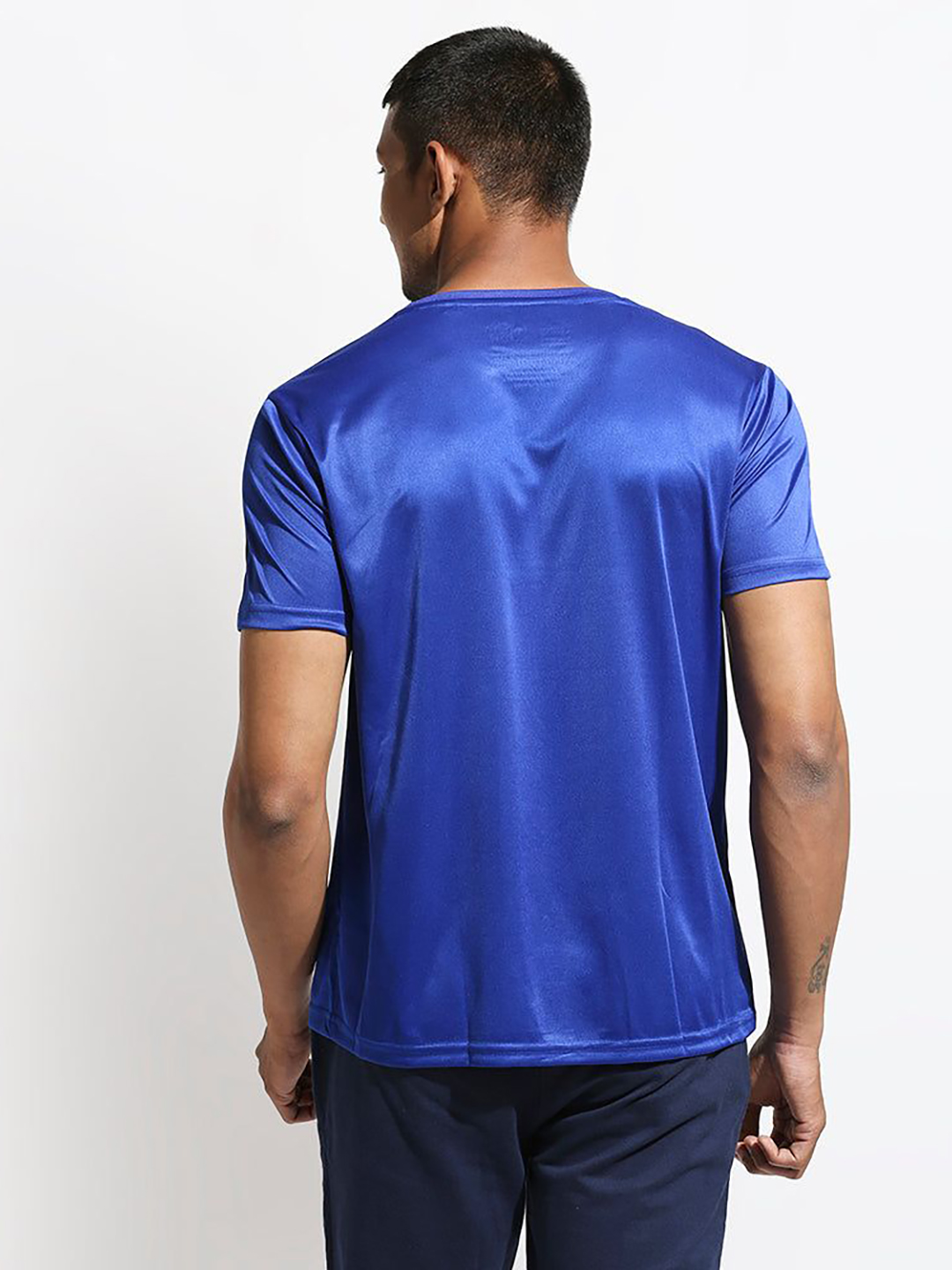 Mumbai Indians Men Blue Graphic Printed Half Sleeves Round Neck Polyester T-Shirt (2)
