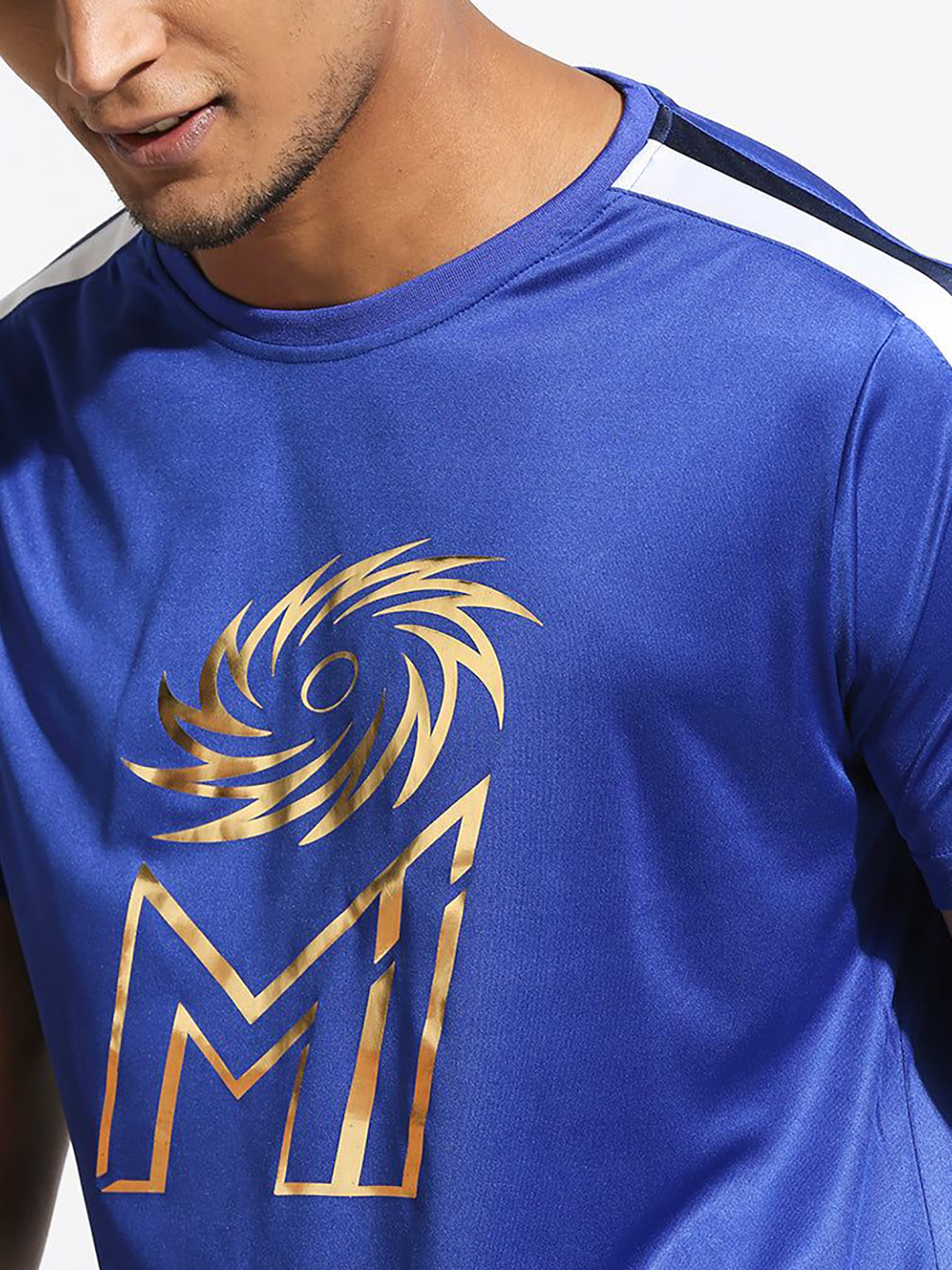Mumbai Indians Men Blue Graphic Printed Half Sleeves Round Neck Polyester T-Shirt (5)
