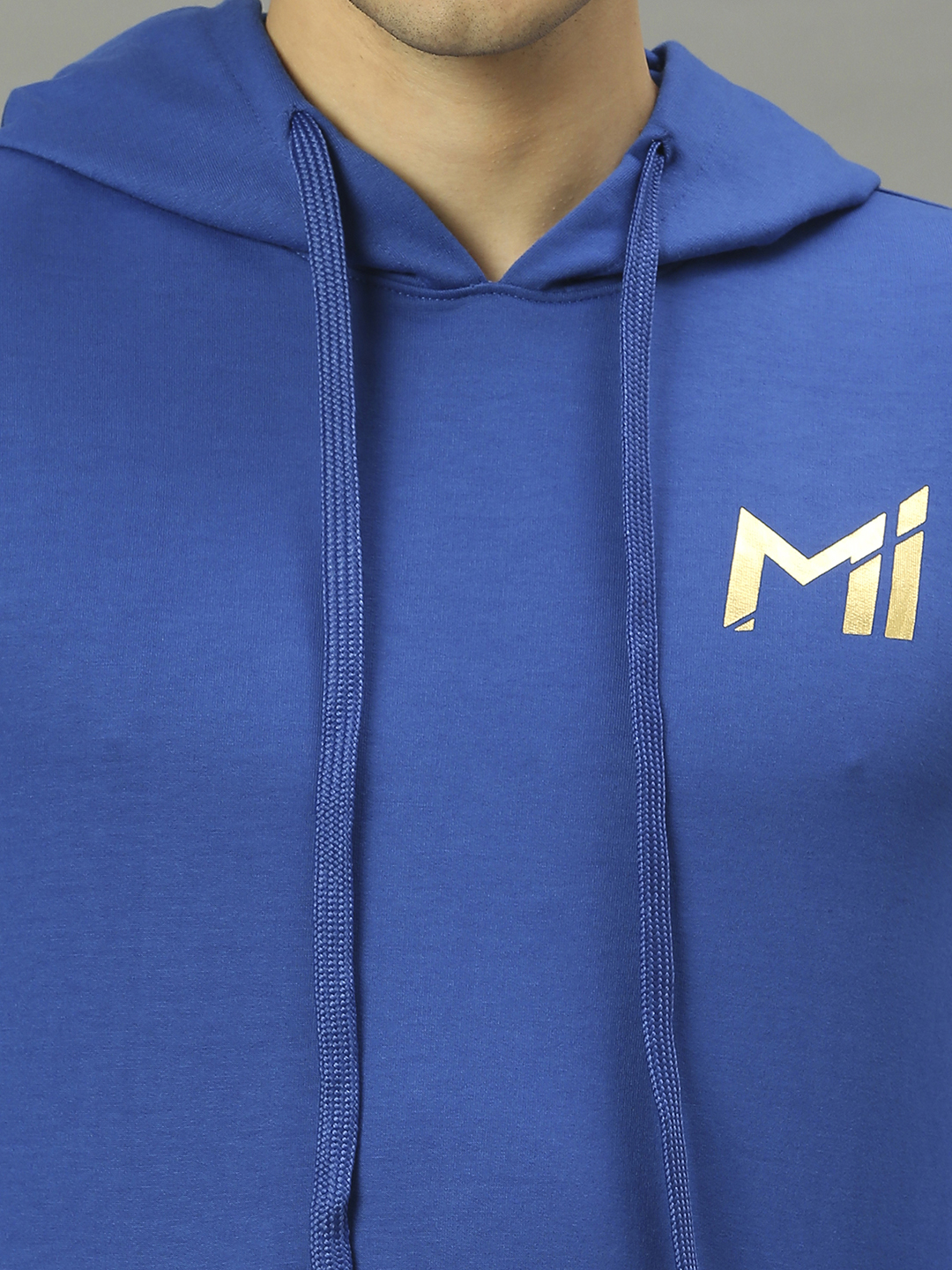 Mumbai Indians Men Blue Solid Full Sleeves Hooded Pullover Sweatshirt (6)