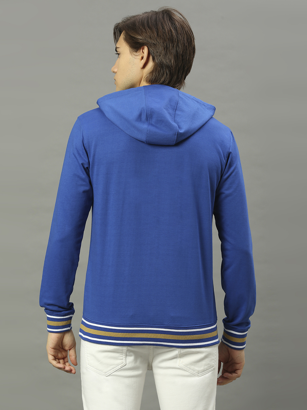 Mumbai Indians Men Blue Solid Full Sleeves Hooded Pullover Sweatshirt (3)