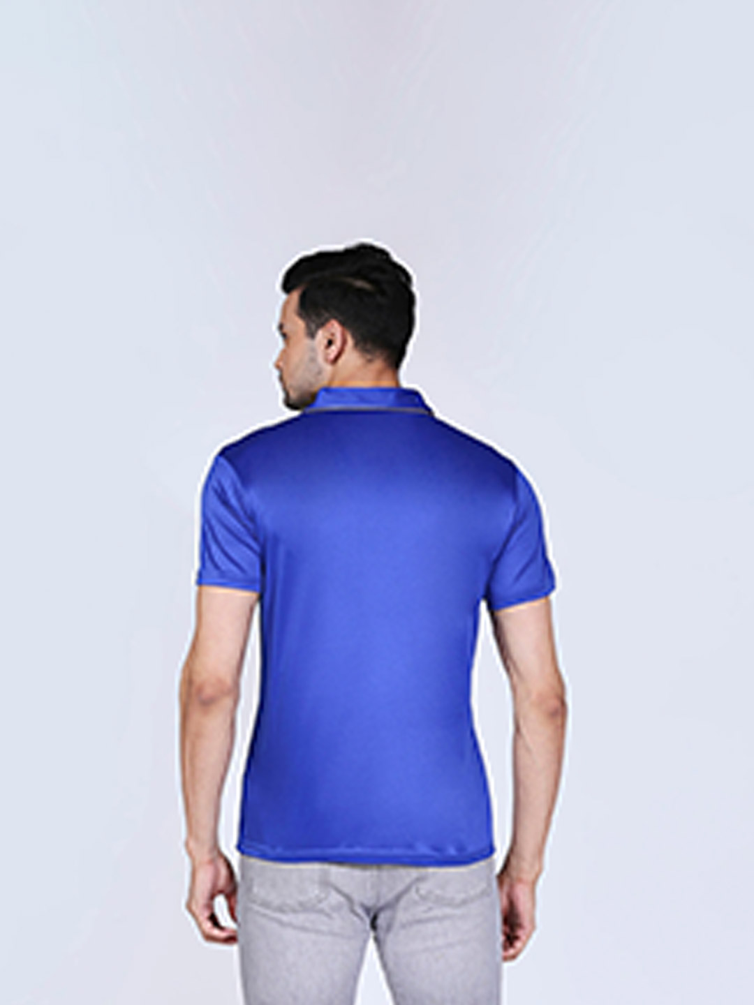 Mumbai Indians Men Blue Solid Half Sleeves Polo Collar Polyester T-Shirt (2)