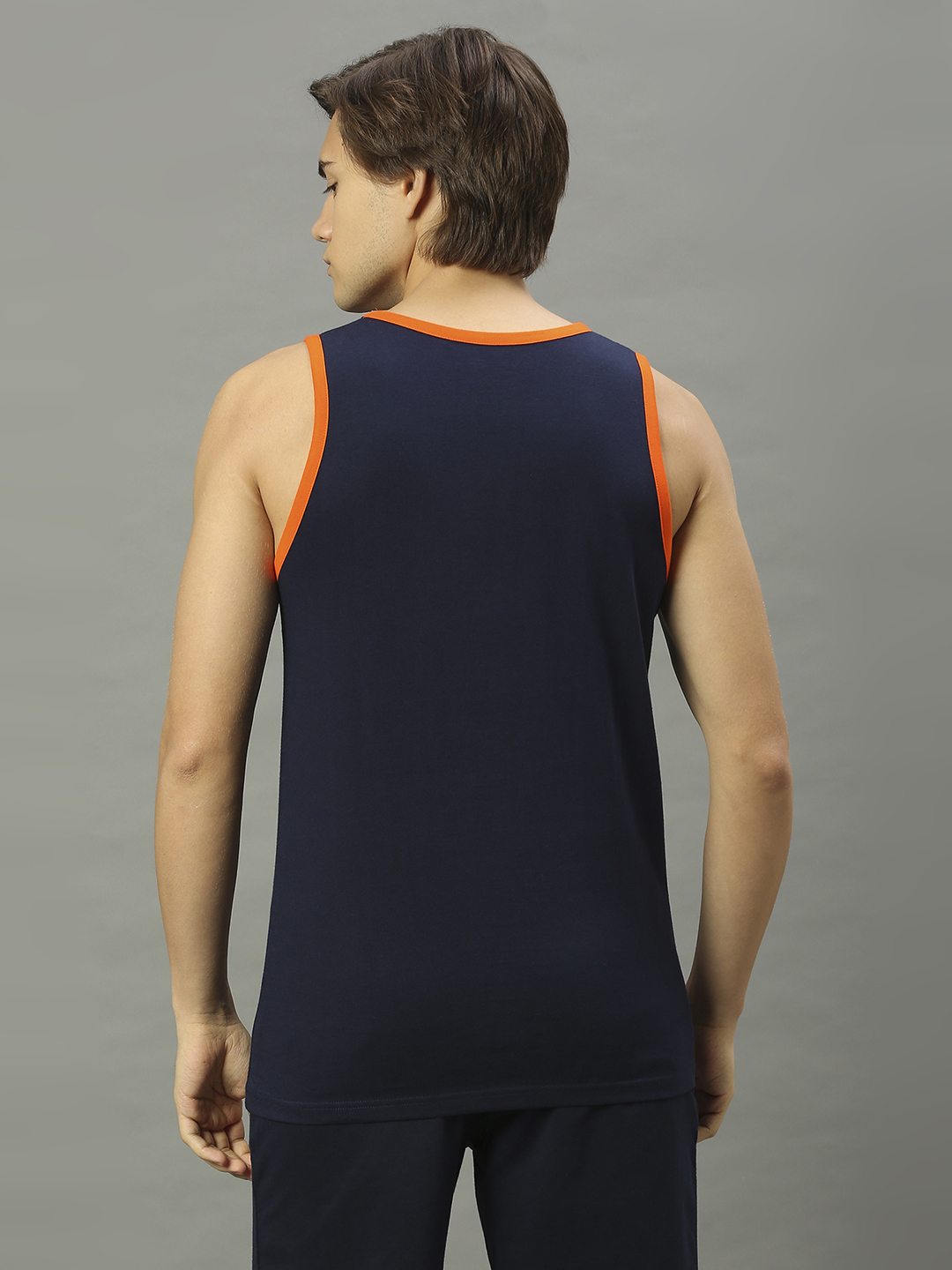 Mumbai Indians Men Blue Solid Round Neck Sleeveless Cotton Sports Vest (2)