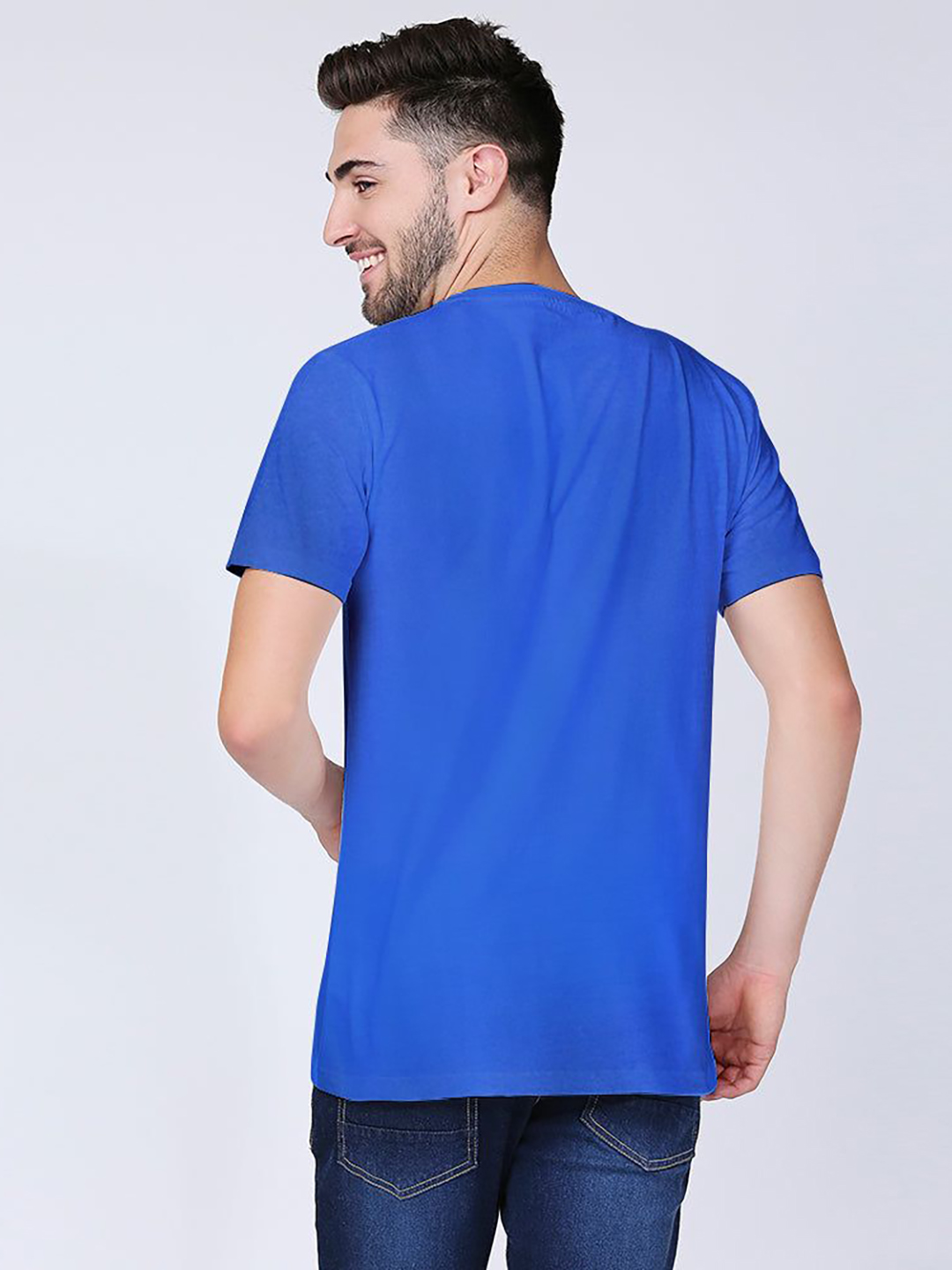 Mumbai Indians Men Blue Typography Printed Half Sleeves Round Neck Cotton T-Shirt (2)