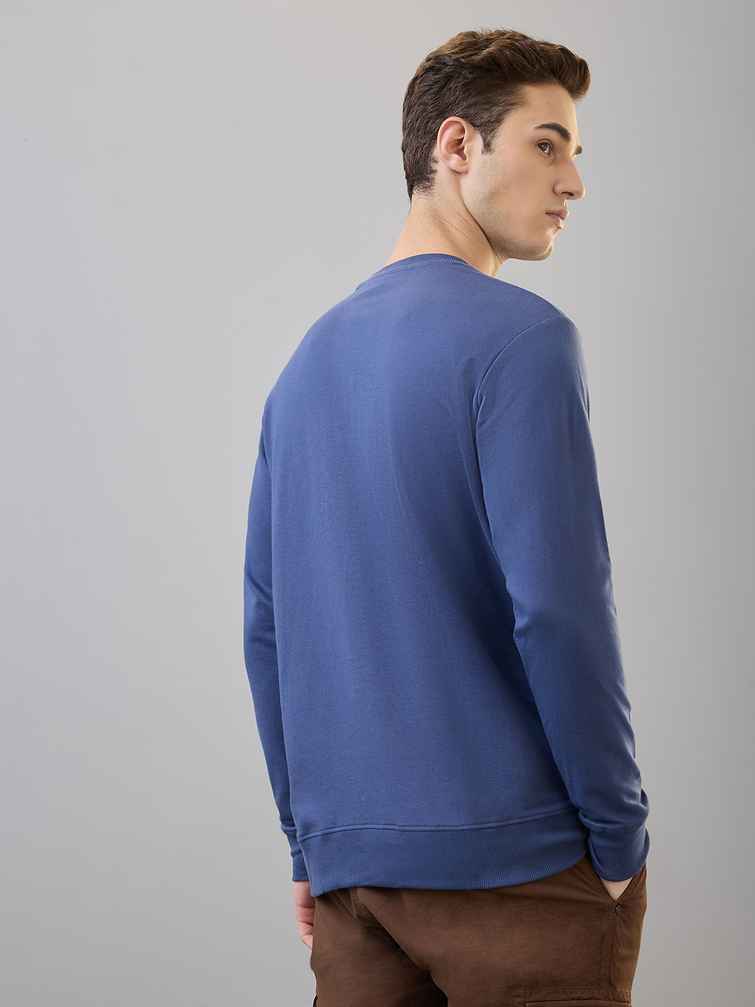 Mumbai Indians Men Mumbai Map Printed Round Neck Navy Blue Cotton Sweatshirt (3)