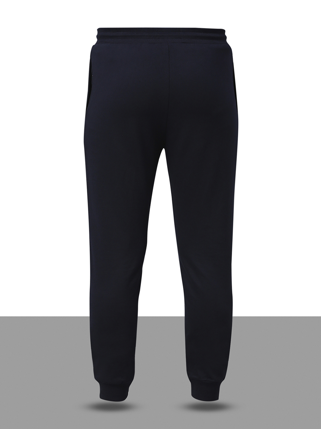 Mumbai Indians Men Navy and Gold Logo Printed Mid-Rise Slim Fit Cotton Training Joggers (8)