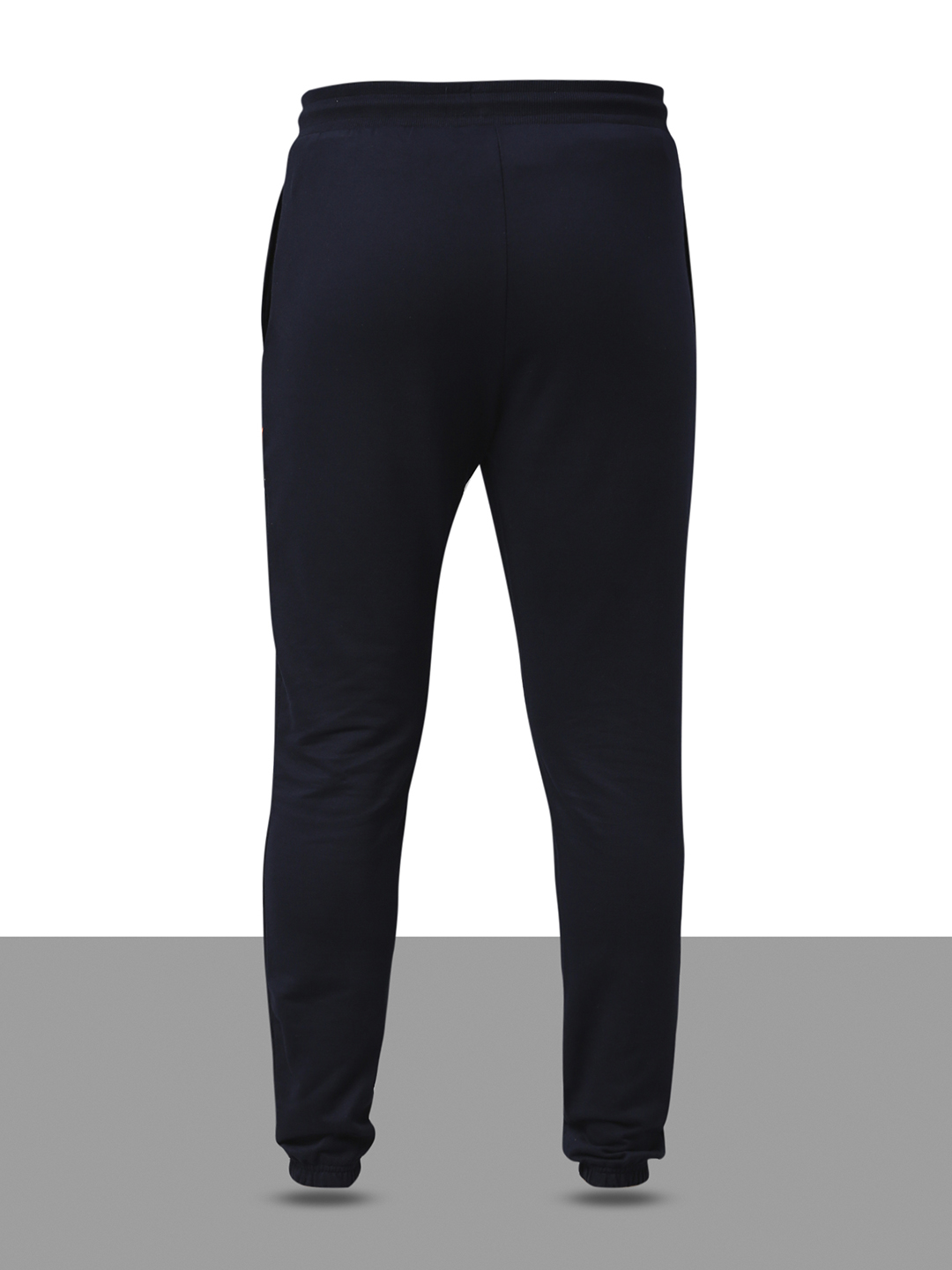 Mumbai Indians Men Navy and Orange Logo Printed Mid-Rise Regular Fit Cotton Training Joggers (8)