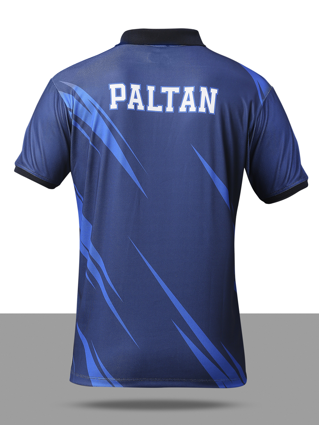 Mumbai Indians Men Navy Blue Abstract Printed Half Sleeves Polo Collar Polyester T-Shirt (8)