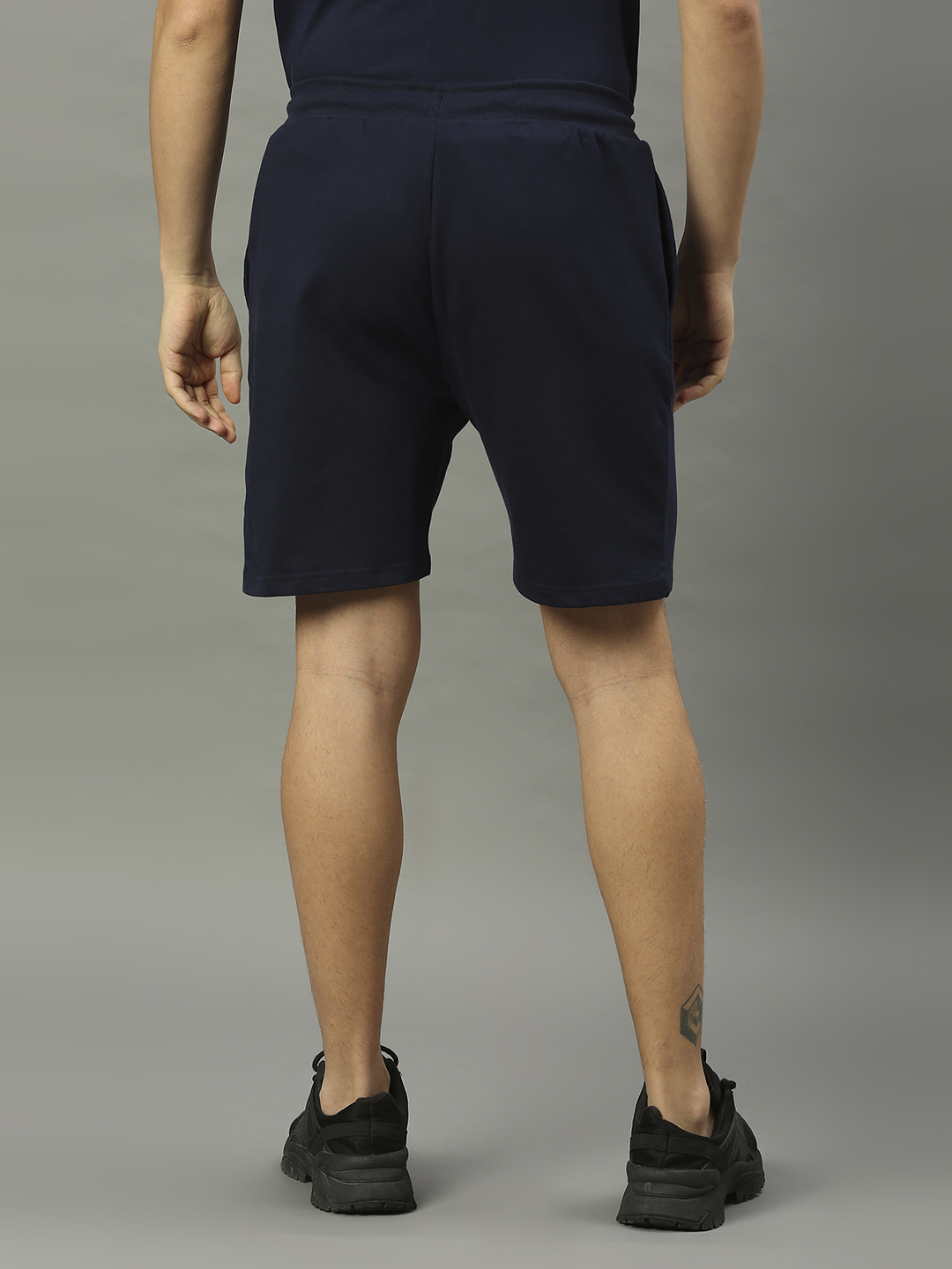 Mumbai Indians Men Navy Blue Logo Printed Mid-Rise Basic Cotton Sports Shorts (3)