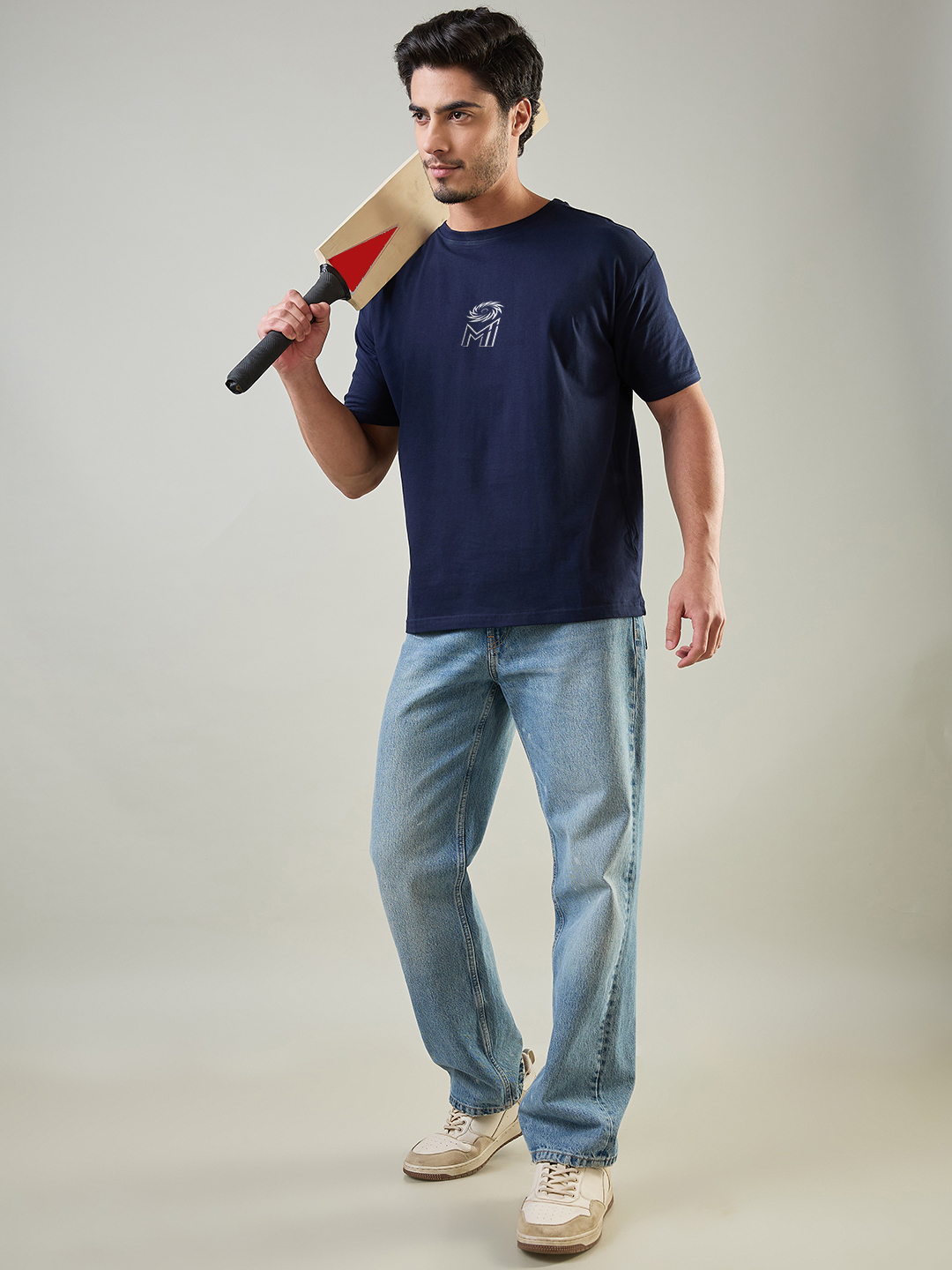 Mumbai Indians Men Navy Blue Typohgraphy Printed Half Sleeves Round Neck Cotton T-Shirt (9)