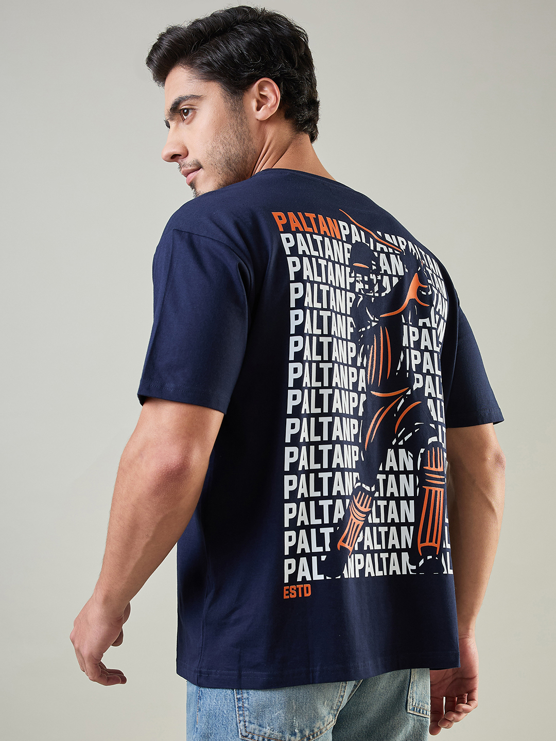 Mumbai Indians Men Navy Blue Typohgraphy Printed Half Sleeves Round Neck Cotton T-Shirt (3)