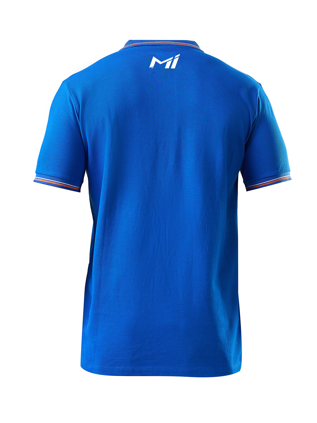 Mumbai Indians Men Royal Blue and Orange Solid Half Sleeves Polo Collar Cotton T-Shirt (8)