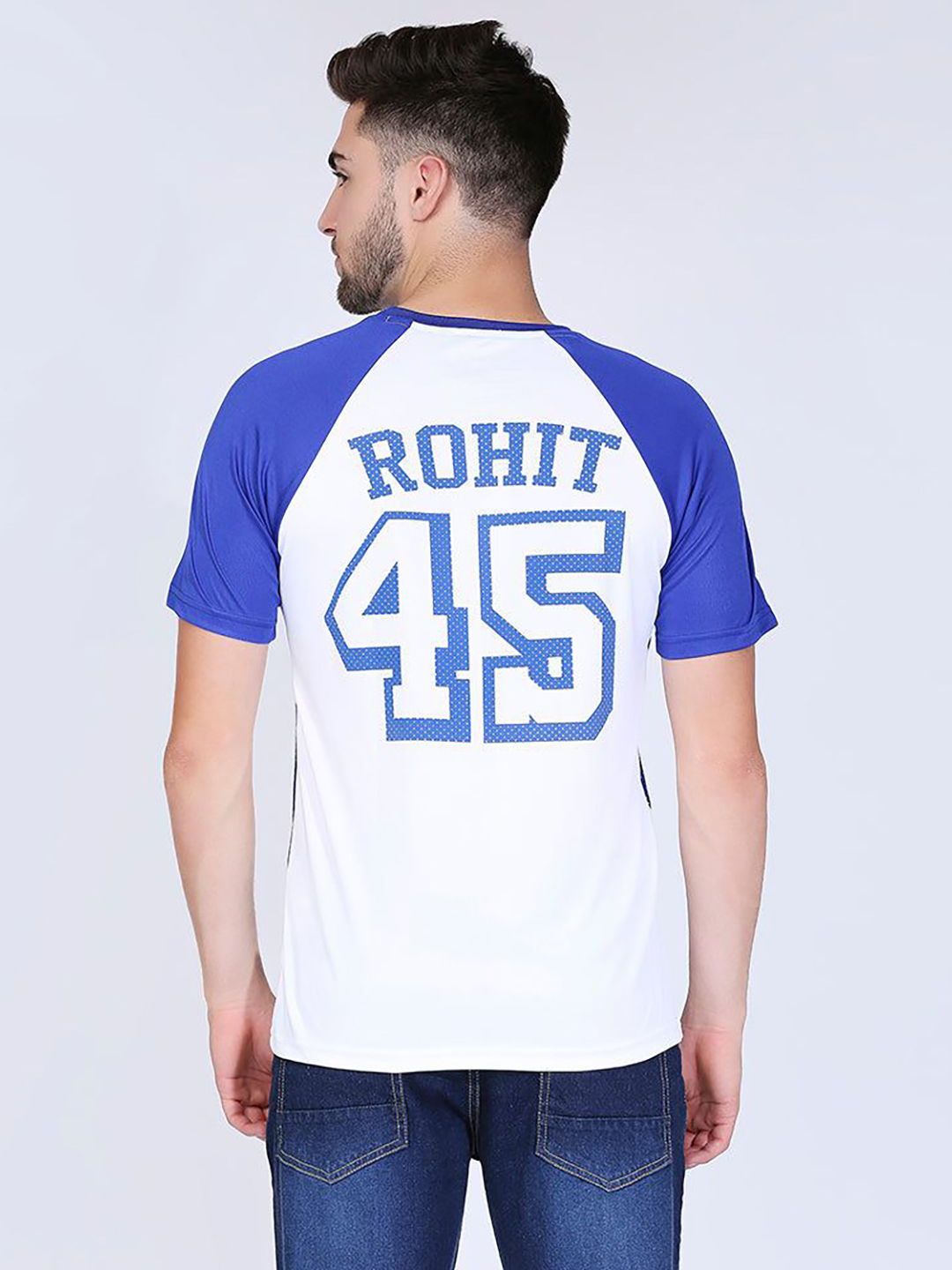 Mumbai Indians Men White and Blue Printed Half Sleeves Round Neck Polyester T-Shirt (2)