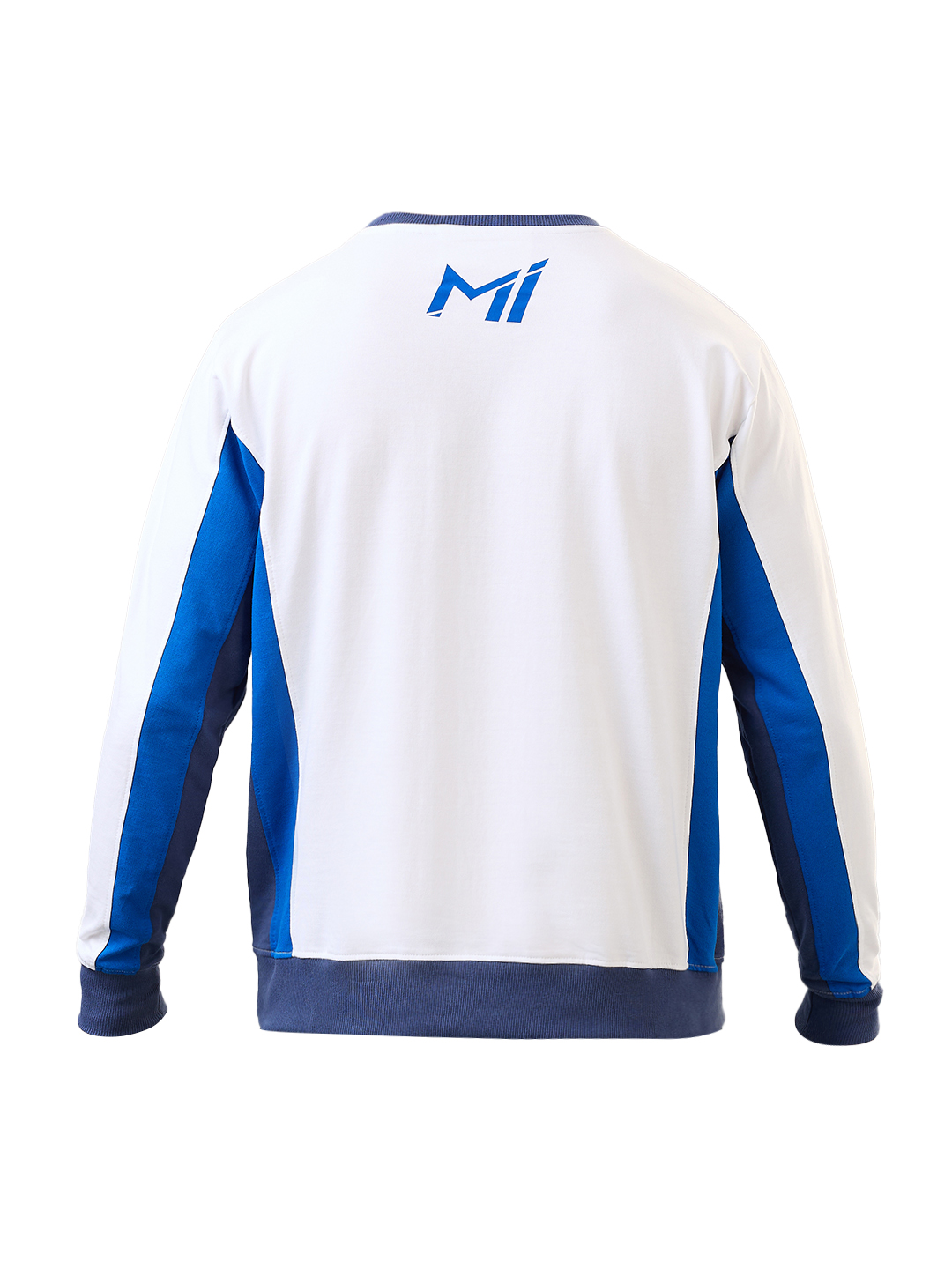 Mumbai Indians Men White Navy Blue Typography Pullover Round Neck Cotton Sweatshirt (10)