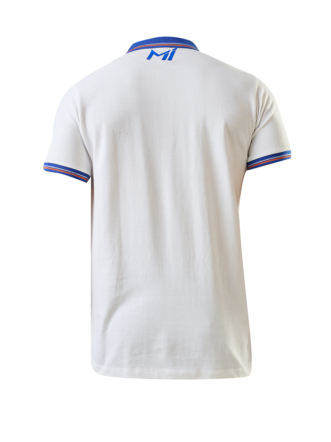 Mumbai Indians Men White Solid Half Sleeves Polo Collar Cotton T-Shirt (7)