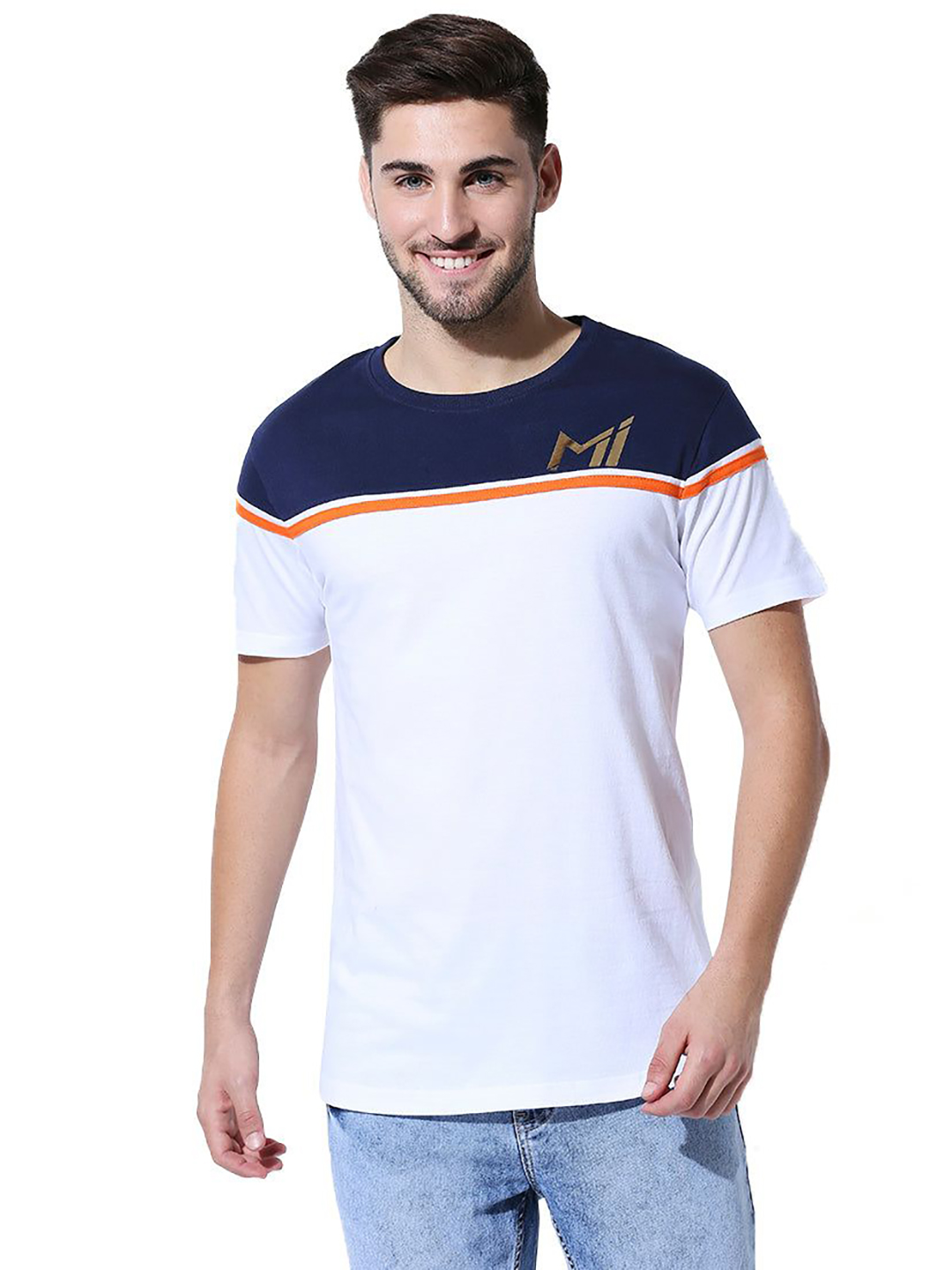 Mumbai Indians MI Men's Dark Blue Regular Fit T-shirt (1)