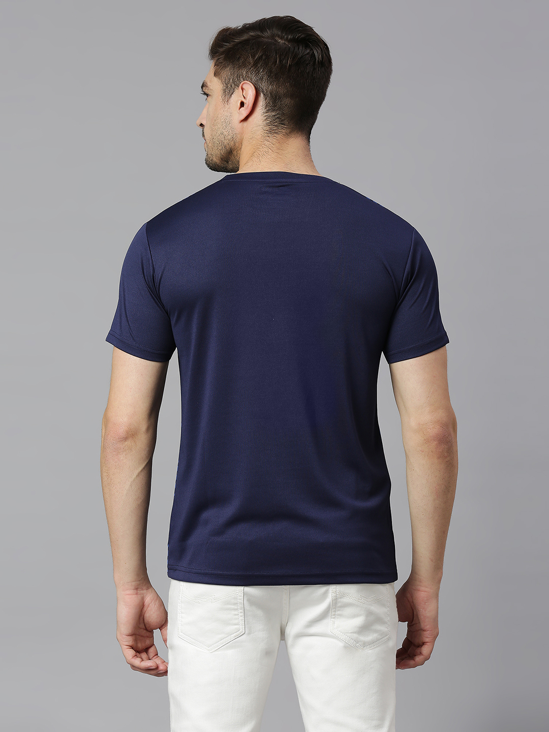 Mumbai Indians MI Official Men Navy Blue Printed Round Neck T-Shirts (2)
