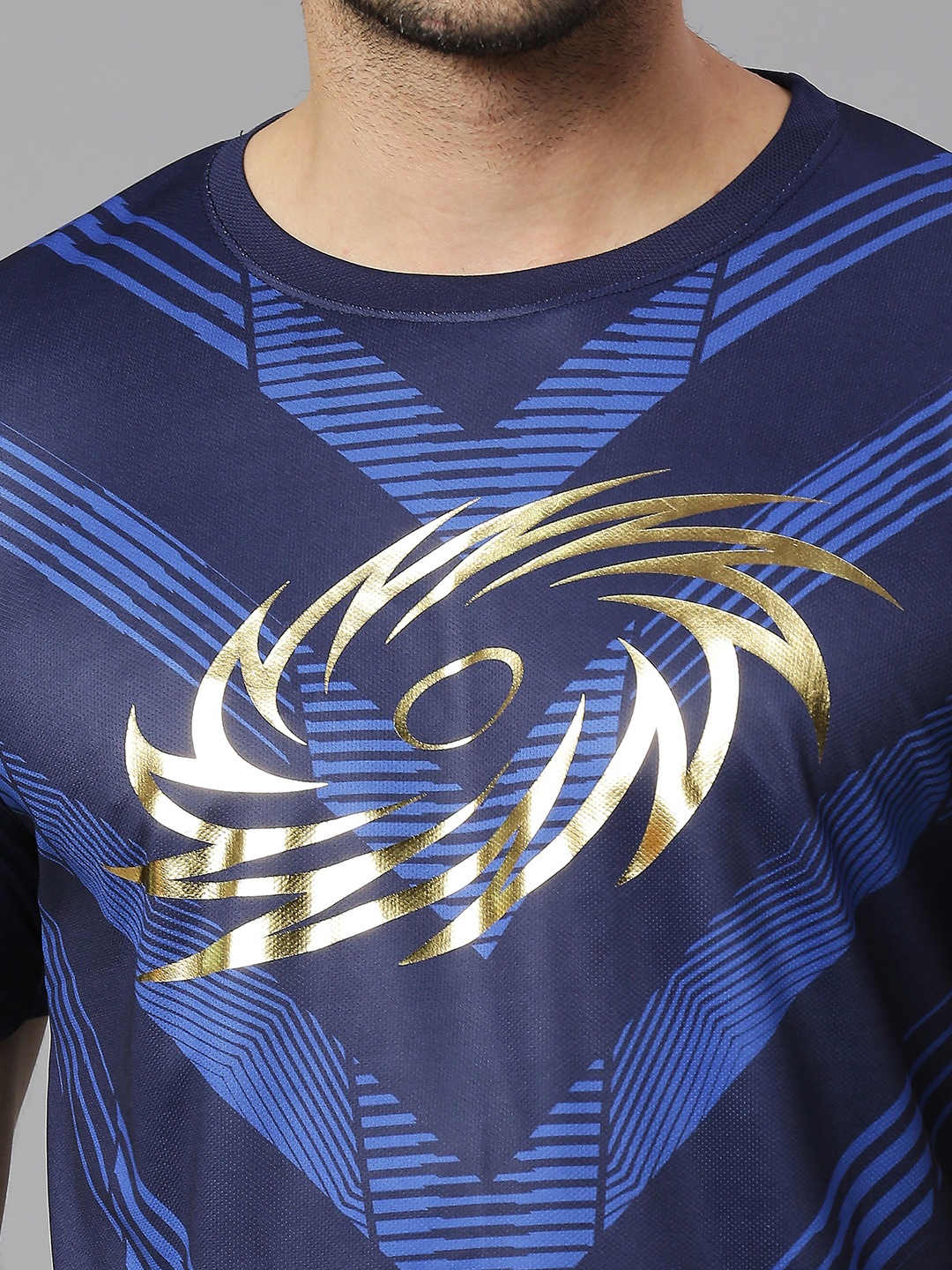 Mumbai Indians MI Official Men Navy Blue Printed Round Neck T-Shirts (5)